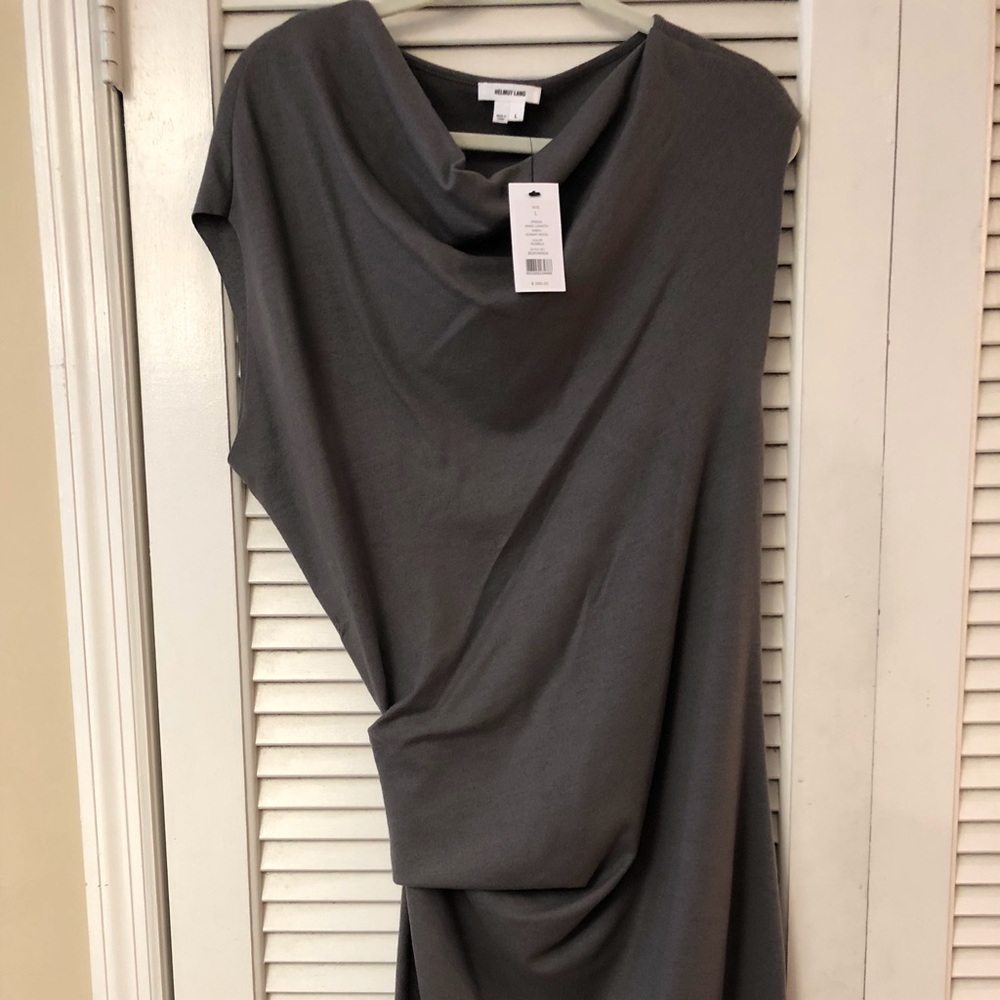 Helmut Lang Sonar Wool Asymmetrical Dress